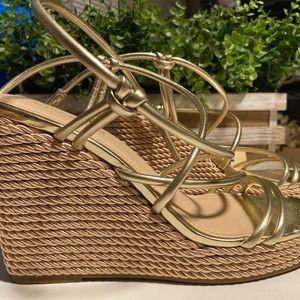 Mark Fisher Zesty Gold Strappy Braided Sandal size 10